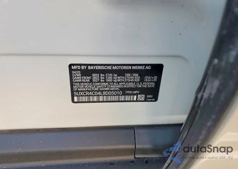 2020 BMW X5 Sdrive 40I z USA, uszkodzony, nr VIN 5UXCR4C04L9D05010